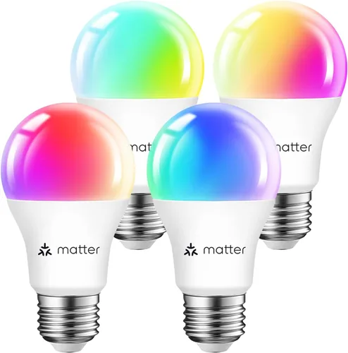 Vista 9 de ANWIO Matter - Bombillas inteligentes de 8.5 W (60 W de reemplazo) Bombilla LED A19 E26 compatible con la aplicación SmartThings, Alexa, Google