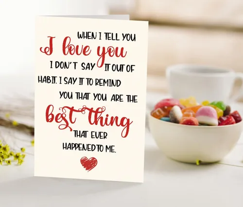 Vista 6 de Tarjeta de San Valentín con texto en inglés "When I Tell You I Love You", regalo de aniversario, boda, cumpleaños para esposa, marido, novia, novio