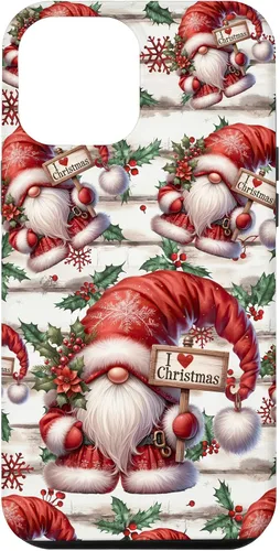 Vista 26 de iPhone 16 Love Christmas Gnomo Shabby Chic Decoración para mujer Bonita funda de Navidad