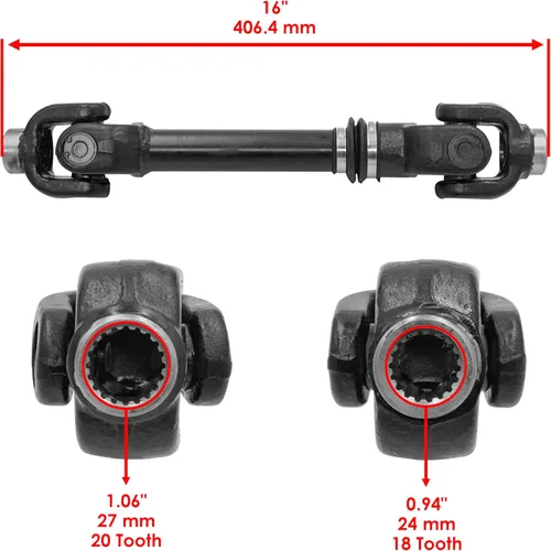 Vista 2 de Caltric Eje de transmisión de hélice trasero compatible con Can-am Commander 1000 4X4 EFI 2014 2015 2016 2017