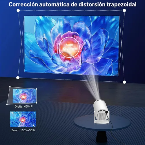 Vista 5 de Mini proyector con WiFi y Bluetooth 5.4, Android 14, soporte 4K/8K