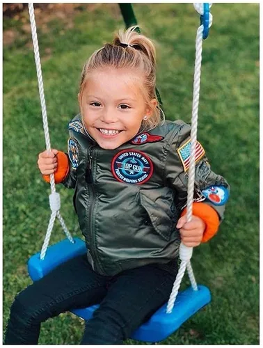 Vista 8 de Norman Dragon Parche bordado de nailon MA-1 para bebés y niños, chaqueta de avión, abrigo grueso acolchado de invierno para niños y niñas, Rojo