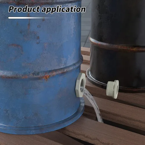 Vista 7 de TAISHER Adaptador de conector de tanque de mamparo de 1 pulgada de ABS blanco con tapones y junta para tanque de agua, barriles de lluvia, acuarios