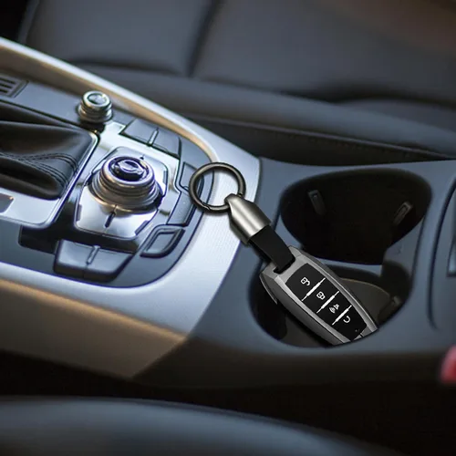 Vista 5 de 2 clips para llavero de automóvil, llavero de cuero, llavero para llaves de automóvil, llavero con llavero con hebilla de aleación de zinc, llavero