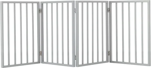 Vista 3 de Puerta para mascotas de interior - Puerta plegable de 3 paneles para escaleras o puertas - Valla para mascotas independiente de 54x23.75 pulgadas