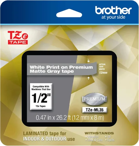 Vista 64 de Cinta laminada Brother Negro sobre Transparente, 6 mm (Tze111)