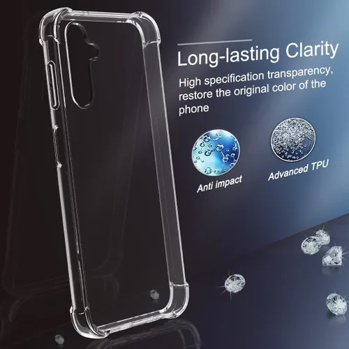 Vista 7 de Compatible con Samsung Galaxy A14 5G/4G, M14 5G Case Clear Samsung Galaxy A14 5G, A14 4G, M14 5G, funda protectora de goma TPU flexible de absorción
