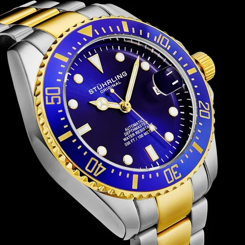 Vista 2 de Stuhrling Original Depthmaster Reloj de buceo automático japonés