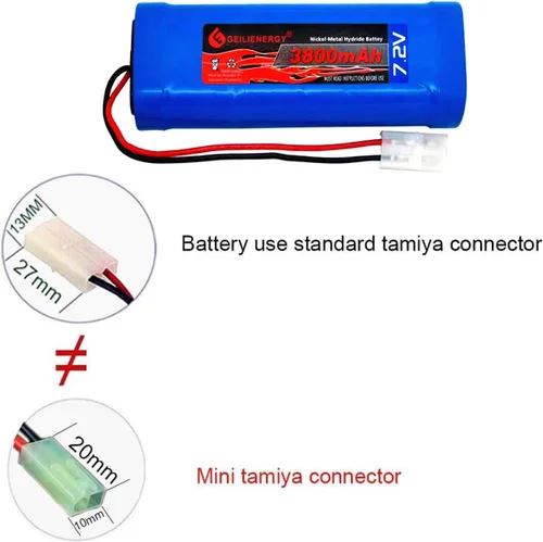 Vista 4 de Paquete de baterías OXWINOU de 7.2V 3800mAh, batería plana NiMH de alta capacidad, batería de repuesto para automóvil RC, camión RC, tanque