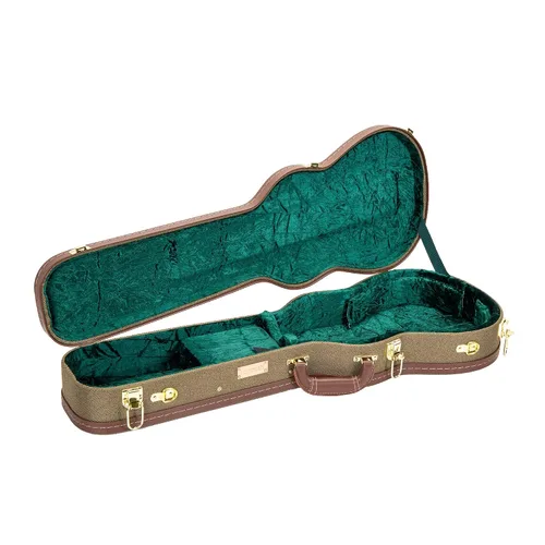 Vista 9 de Crossrock Estuche rígido de madera de lujo para ukeleles soprano, estilo mochila, Tweed (CRW700SUTW-2)
