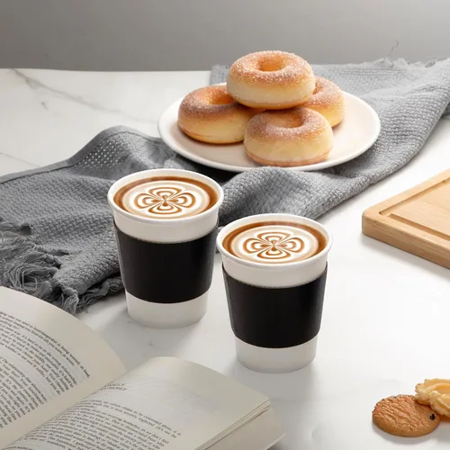 Vista 6 de FMP Brands Paquete de 1000 fundas para tazas de café de 8 onzas, fundas desechables para tazas calientes, fundas para tazas de café negras a granel
