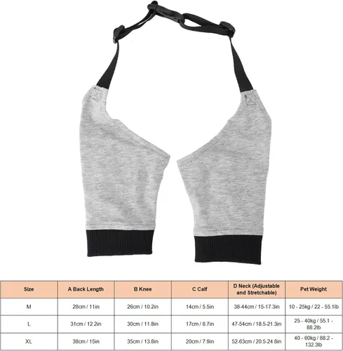 Vista 2 de Protector de codo para perro, rodillera ajustable para perros pequeños, medianos y grandes, para callos (M)