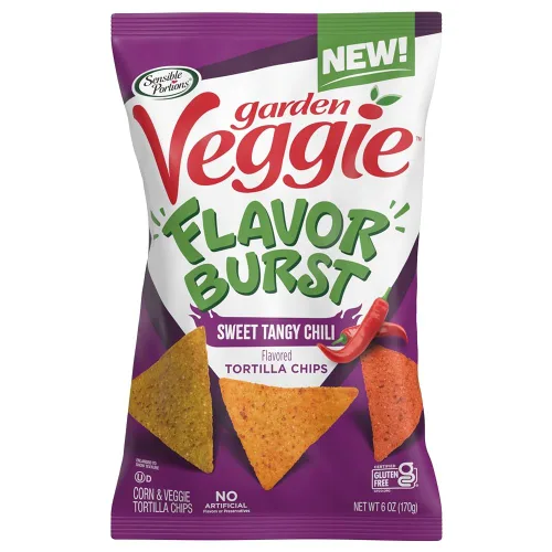 Vista 10 de Sensible Portions Garden Veggie Flavor Burst Tortilla Chips, Nacho, 6 onzas (paquete de 6)