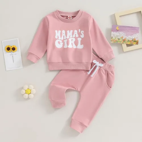 Vista 35 de Conjunto de sudadera con estampado para bebé y niña, sudadera larga para otoño e invierno