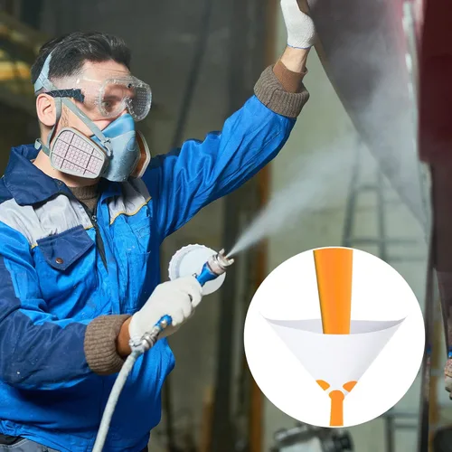 Vista 5 de Boao 50 paquetes de filtros de pintura de cono con puntas de filtro de 190 μm y 1 embudo de silicona, embudo de malla de nailon en forma de cono