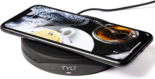 Vista 7 de TYLT Crest - Cargador inalámbrico redondo, almohadilla de carga inalámbrica rápida universal, certificado QI de 10 W Max, compatible con iPhone