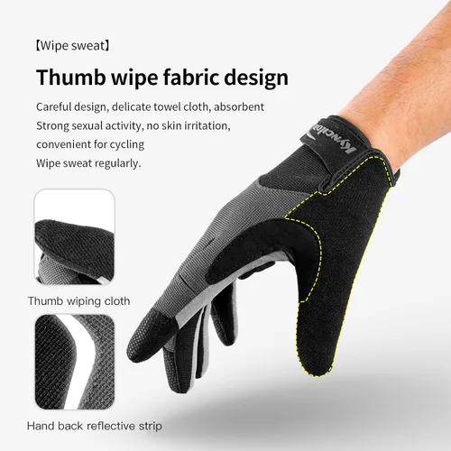 Vista 3 de KynciLOR Guantes de ciclismo para mujer y hombre, guantes de ciclismo con dedos para pantalla táctil y almohadillas de palma con silicona