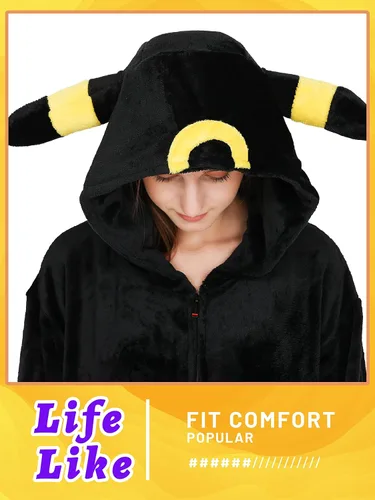 Vista 4 de QSTYLE Disfraz de animal para adultos, disfraz de Halloween, traje de cosplay de una pieza para mujeres y hombres