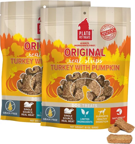 Vista 2 de PLATO Pet Treats - Tiras reales, barras de carne de perro, salmón de 18