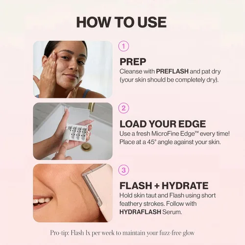 Vista 9 de DERMAFLASH LUXE+ Sonic Dermaplaning Tool for Face Peach Fuzz Removal, Anti-Aging and Exfoliation