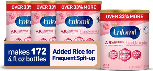Vista 14 de Enfamil A.R. 48 botellas (2 onzas líquidas cada una), botellas de fórmula para bebés listas para alimentar, reducen la saliva en 1 semana, Omega 3