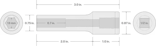 Vista 94 de TEKTON Llave de vaso poco profunda de 6 puntos de 1/2 pulgada de cuadradillo x 1-5/16 pulgadas SHD22033