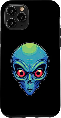 Vista 22 de iPhone 13 Pro Max Alien Face UFO Alien Head Funny Alien Case