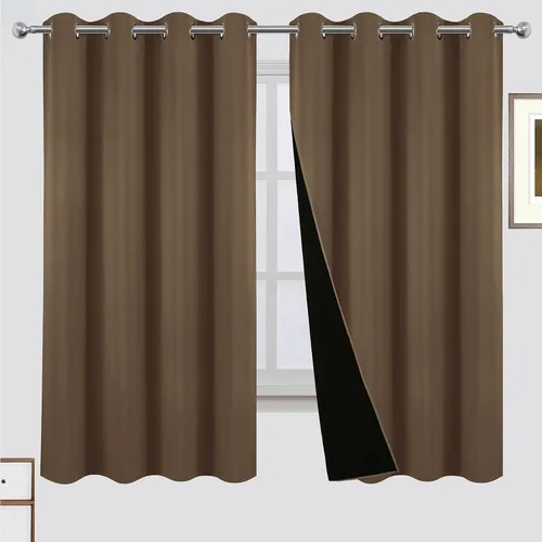 Vista 10 de LEMOMO Cortinas 100% opacas de 38 x 54 pulgadas, 2 paneles de oscurecimiento con aislamiento térmico para dormitorio