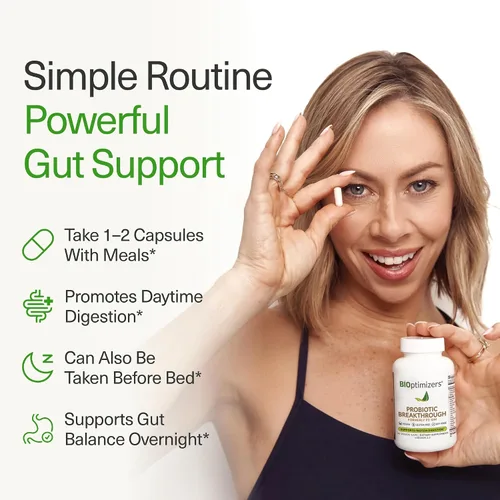 Vista 5 de BIOptimizers Probiotic Breakthrough, apoyo intestinal y digestivo, 30