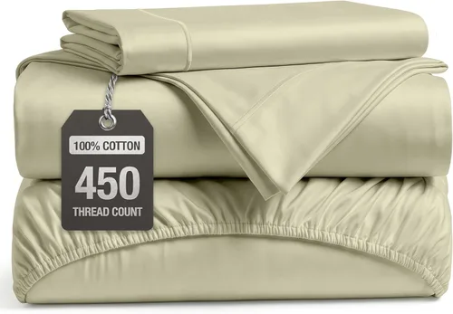 Vista 14 de LANE LINEN Sábanas de cama individual – 450TC algodón peinado de fibra larga de alta calidad, color blanco Soft & Breathable Twin Sheet &