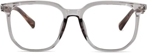 Vista 2 de Gafas de luz azul cuadrado de madera Bloomveil B1 Lente de luz azul/montura gris
