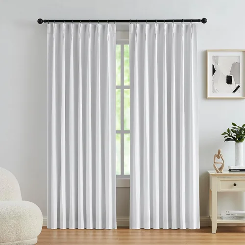 Vista 16 de Kayne Studio Cortinas opacas plisadas para sala de estar y dormitorio, habitación de bebé, cortinas con aislamiento térmico para oscurecer la Natural