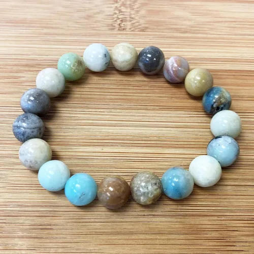Vista 224 de Gem Avenue Handmade Round Bead Stretch Bracelet Unisex Natural Stone Beaded Jewelry for Men & Women, Elastic Wristband for Daily Wear
