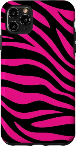 Vista 13 de Zebra Animal Print Pattern Black and Pink Cute Phone Case for iPhone 17