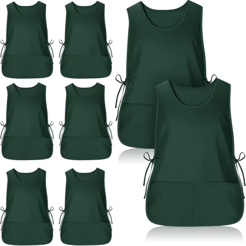 Vista 17 de Suhine delantal de zapatero con 2 bolsillos profundos y lazos laterales delantal unisex para trabajo en la cocina