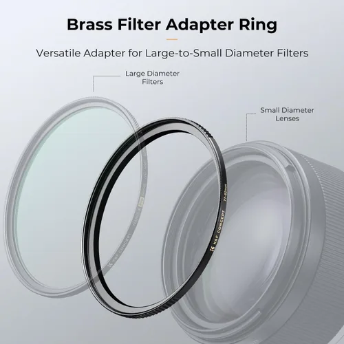 Vista 2 de K&F Concept Anillo adaptador de filtro de lente elevador de 1.929 in a 2.283 in, anillos adaptadores de filtro de latón mecanizado CNC, para lente