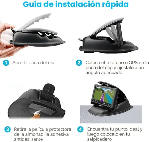 Vista 9 de APPS2Car Soporte de Montaje GPS para Coche y Camión, Soporte Antideslizante con Bolsa de Frijoles GPS para Tablero 2-en-1 Anti-Deslizante
