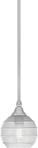 Vista 80 de Toltec Lighting Tallo Colgado Mini colgante, acabado de cobre negro, 3.5" cuadrado humo burbuja vidrio