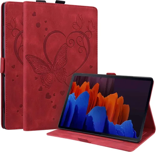 Vista 22 de Dteck Funda para Galaxy Tab S9 Plus/S8 Plus/S7 FE/S7 Plus de 12.4 pulgadas, función de reposo/activación automática de piel sintética con soporte
