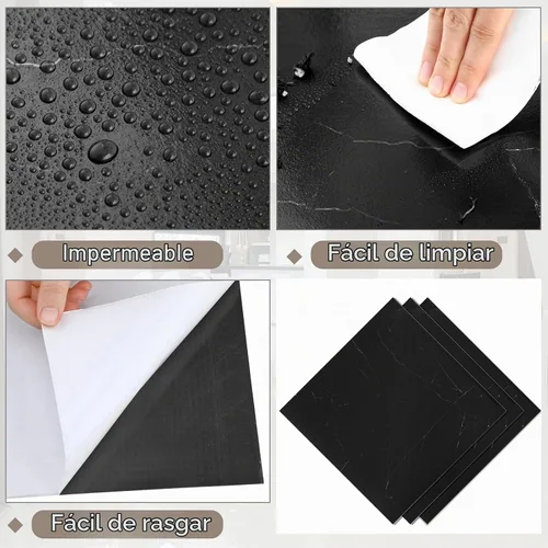 Vista 5 de Spiareal 48 piezas de azulejos de despegar y pegar para el suelo de vinilo de 12 x 12 pulgadas, autoadhesivos, impermeables, de bricolaje para baño