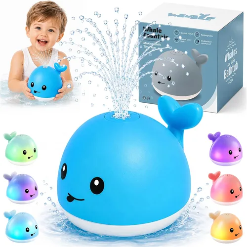 Vista 10 de Gigilli Juguetes de baño para bebés, rociador de juguete de baño de ballena Azul