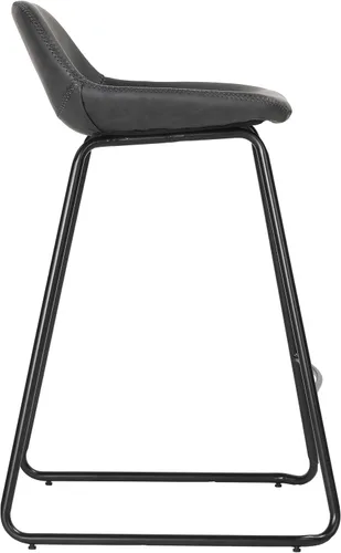 Vista 7 de Cortesi Home Ava - Taburetes de piel sintética color negro carbón (juego de 2)