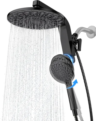 Vista 11 de HOPOPRO Rain Shower Head with Handheld, 9" Dual Shower Heads Combo Brushed Nickel