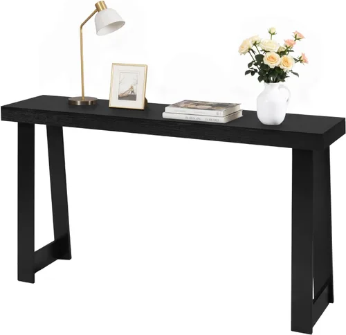 Vista 12 de VEVOR Mesa consola de 36 pulgadas, escritorio moderno detrás del sofá, escritorio de entrada rectangular de madera, soporte estrecho y largo