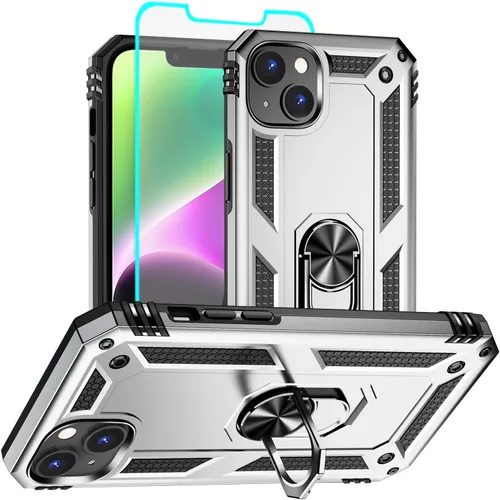 Vista 23 de Funda para iPhone 12/12 Pro, grado militar, anillo a prueba de golpes, verde militar