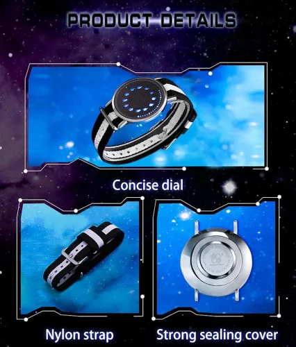 Vista 3 de YJacuing Anime Saint Seiya - Reloj LED táctil con constelación del zodiaco Edición Coleccionista