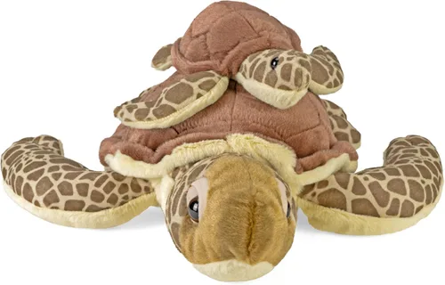 Vista 2 de Wild Republic Mom and Baby - Tortuga marina, animal de peluche, 12 pulgadas, regalo para niños, juguete de peluche, botellas de agua recicladas