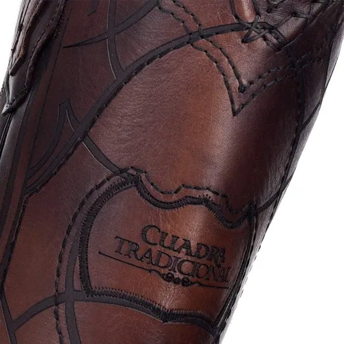 Vista 8 de Cuadra Botas occidentales para hombre en cuero genuino marrón, Metálico, marrón