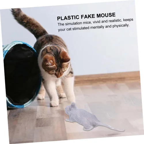 Vista 6 de 10pcs Halloween Prank Simulation Mouse Decorations Lightweight Portable Creepy Plastic Fake Mice for Indoor Outdoor Party Props