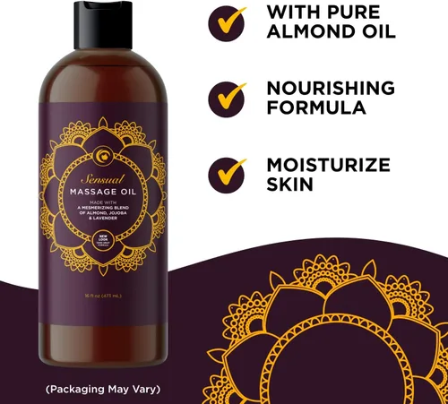 Vista 6 de Maple Holistics Kit de aceite de masaje – Aceite de lavanda de aromaterapia de 16 onzas líquidas para parejas más aceite de celulitis con aceites